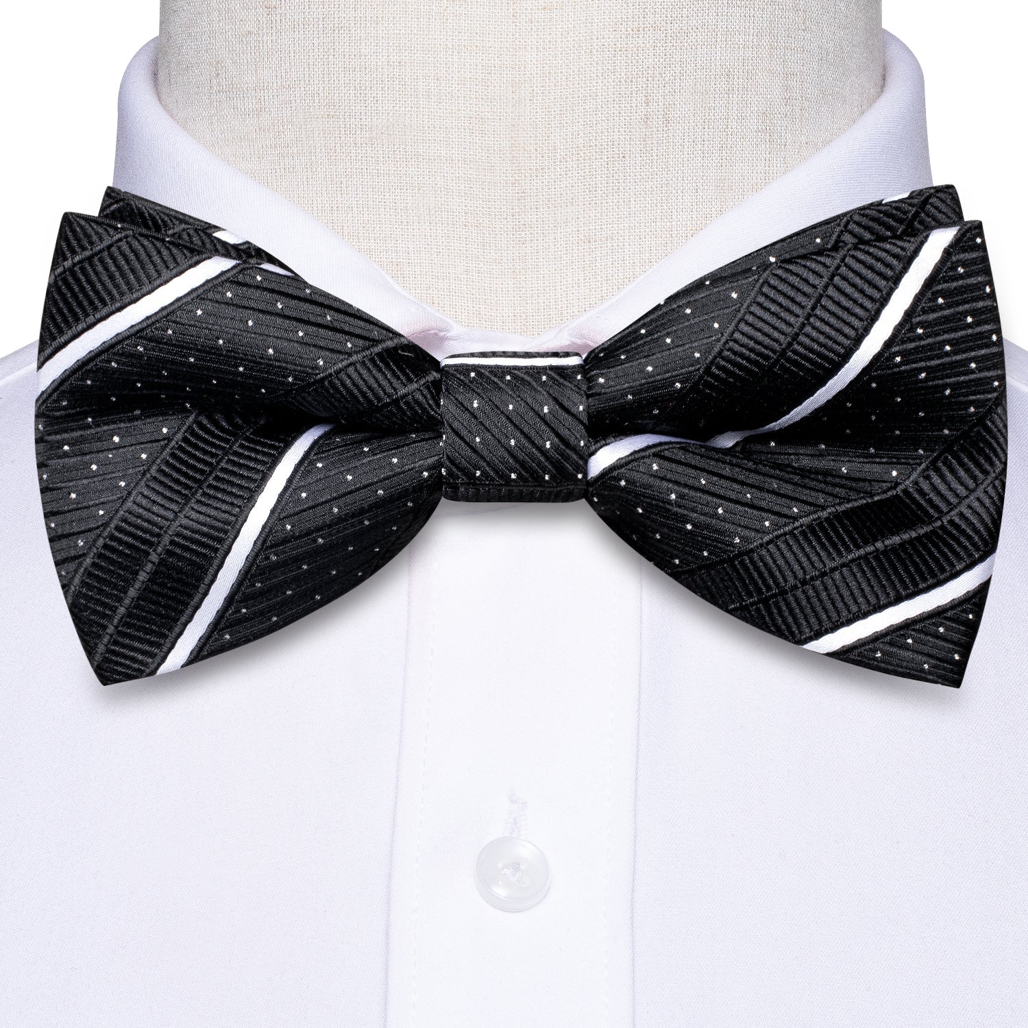 GentCrest Black Striped Bowtie Set - Image 5
