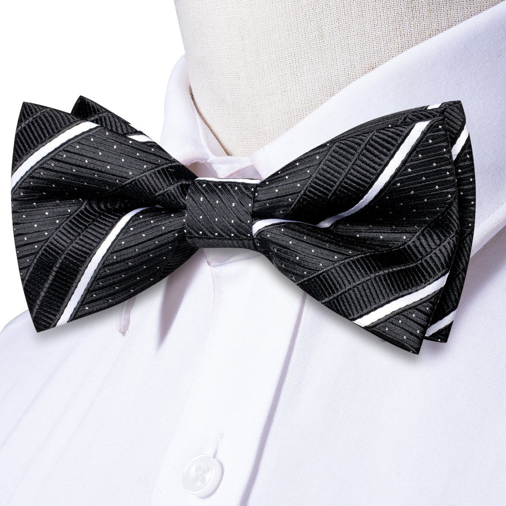GentCrest Black Striped Bowtie Set - Image 6