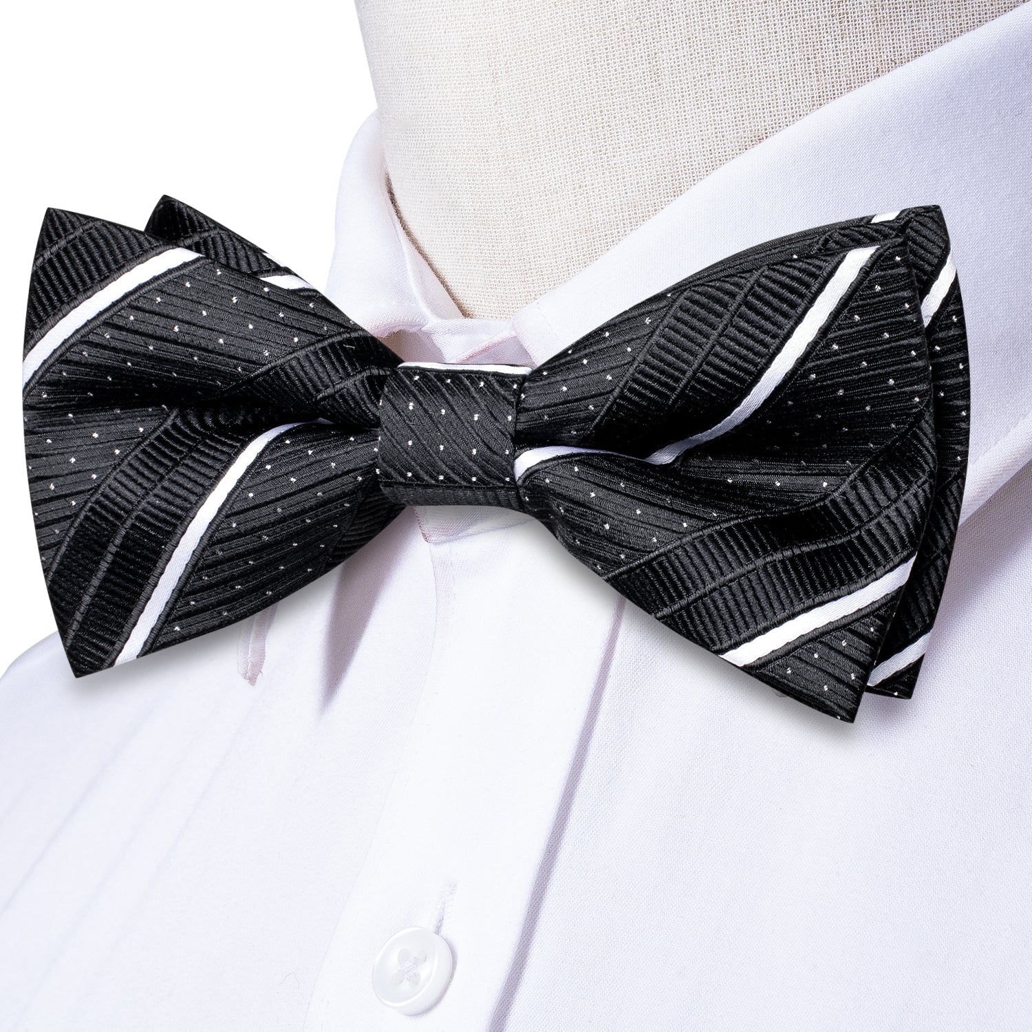 GentCrest Black Striped Bowtie Set - Image 6