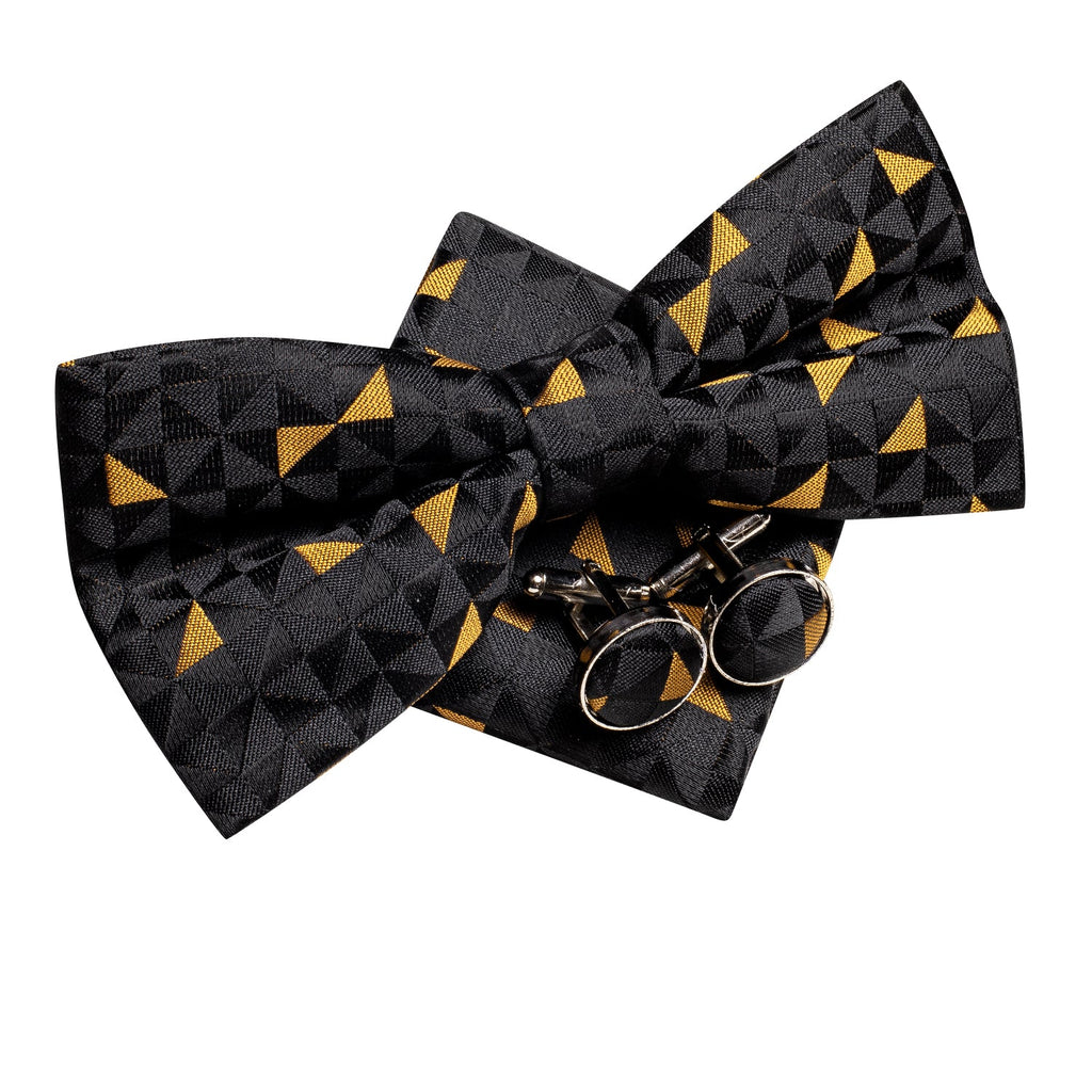 GentCrest Black Geometric Bowtie Set - Image 4