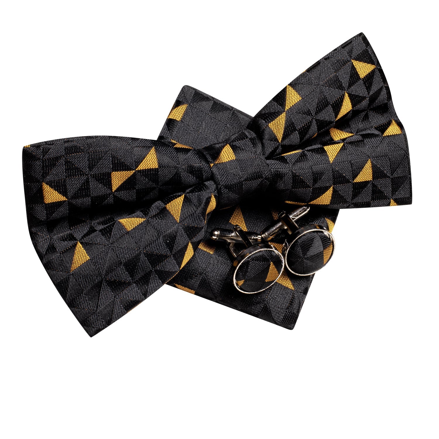 GentCrest Black Geometric Bowtie Set - Image 4
