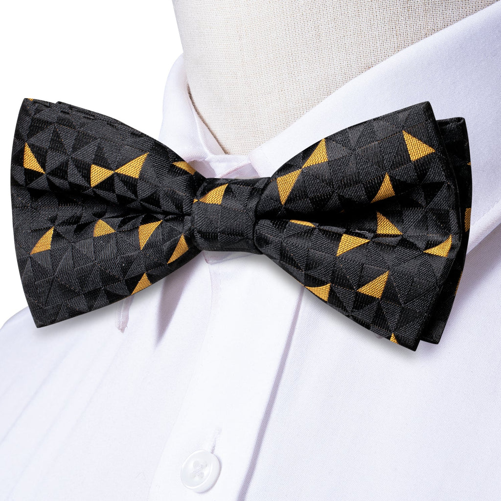 GentCrest Black Geometric Bowtie Set - Image 3