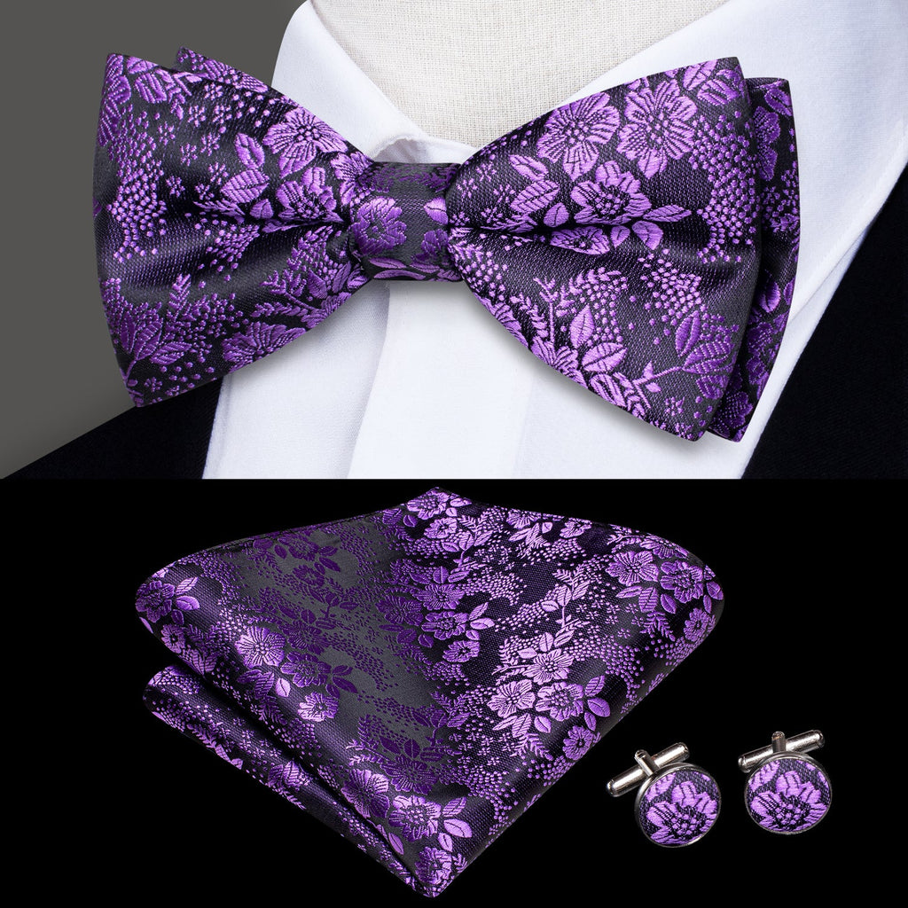 GentCrest Purple Floral Bowtie Set - Image 1