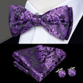 GentCrest Purple Floral Bowtie Set - Image 1