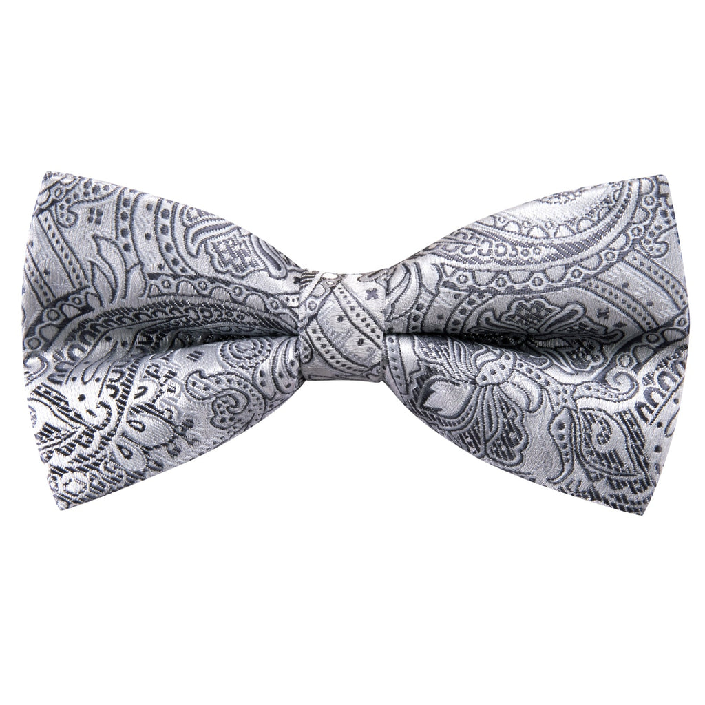 GentCrest Grey Paisley Bowtie Set - Image 6