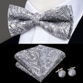 GentCrest Grey Paisley Bowtie Set - Image 1