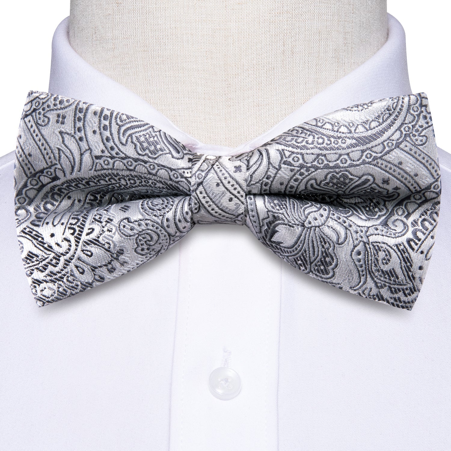 GentCrest Grey Paisley Bowtie Set - Image 5