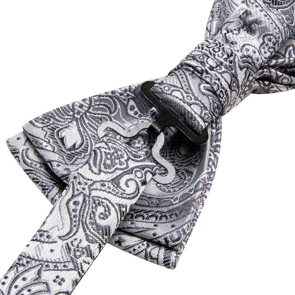 GentCrest Grey Paisley Bowtie Set - Image 7