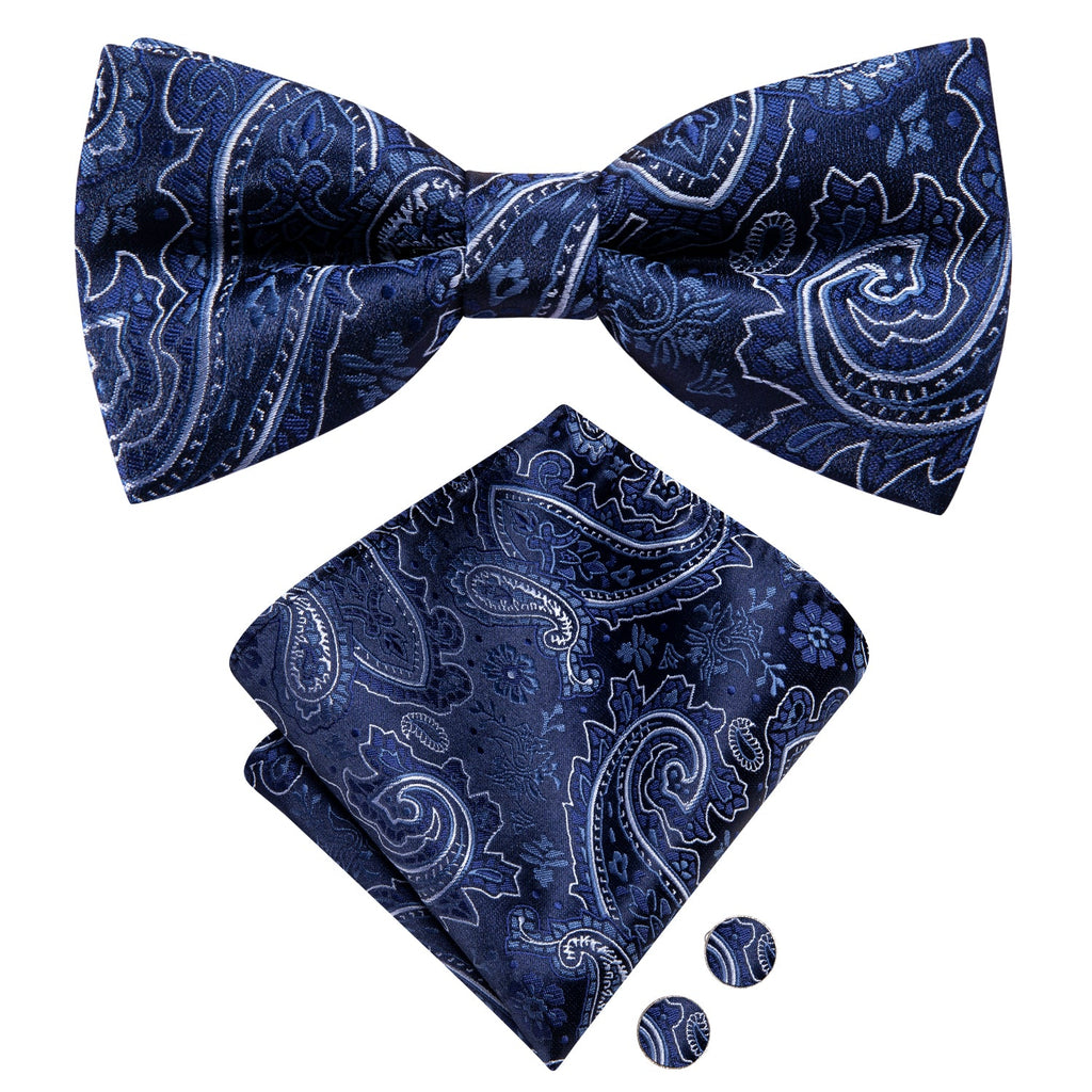 GentCrest Blue Paisley Bowtie Set - Image 2