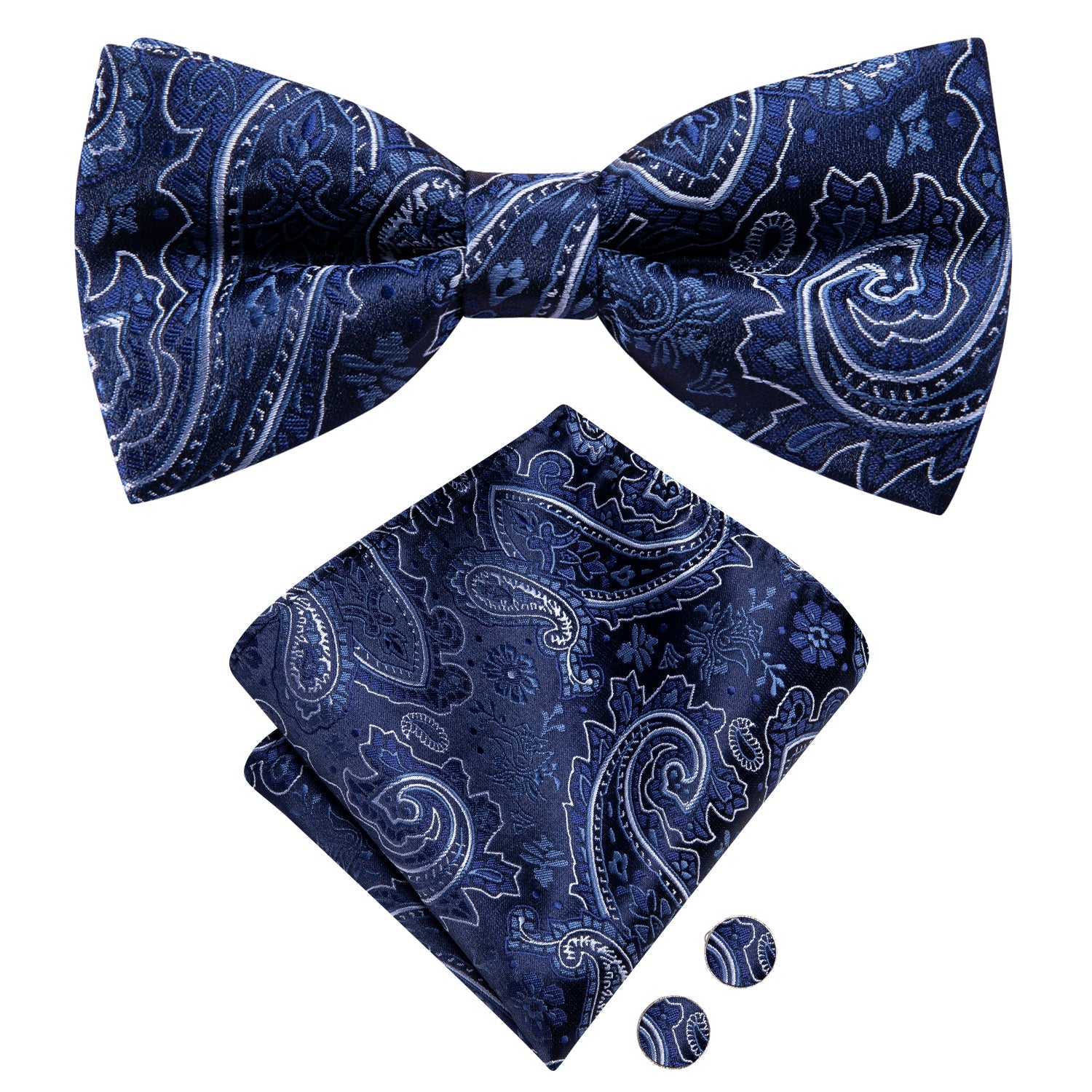 GentCrest Blue Paisley Bowtie Set - Image 2