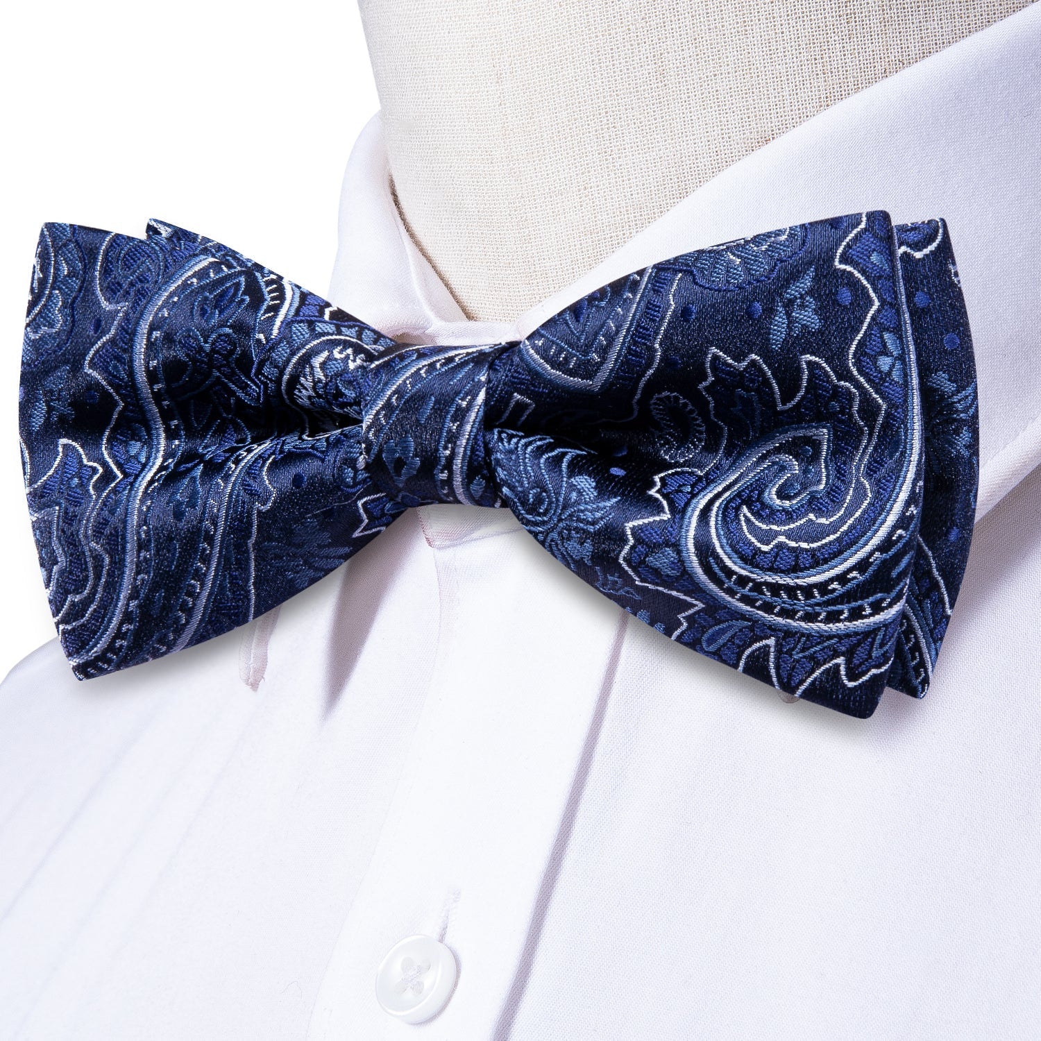 GentCrest Blue Paisley Bowtie Set - Image 3