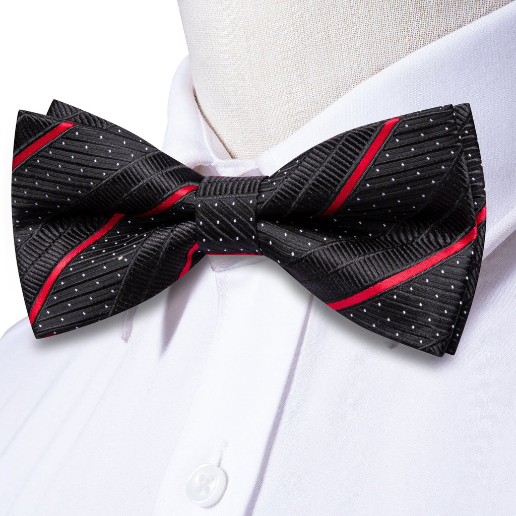 GentCrest Black Striped Bowtie Set - Image 2