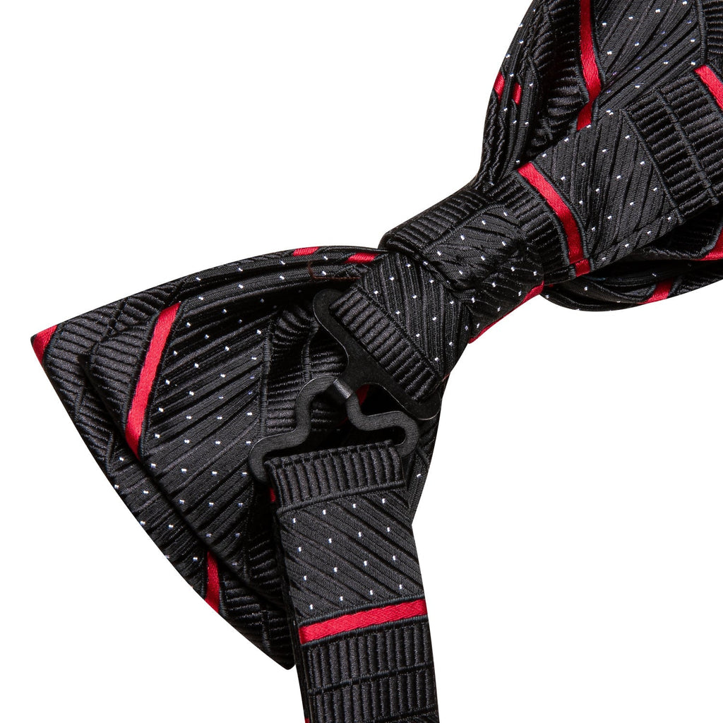 GentCrest Black Striped Bowtie Set - Image 3