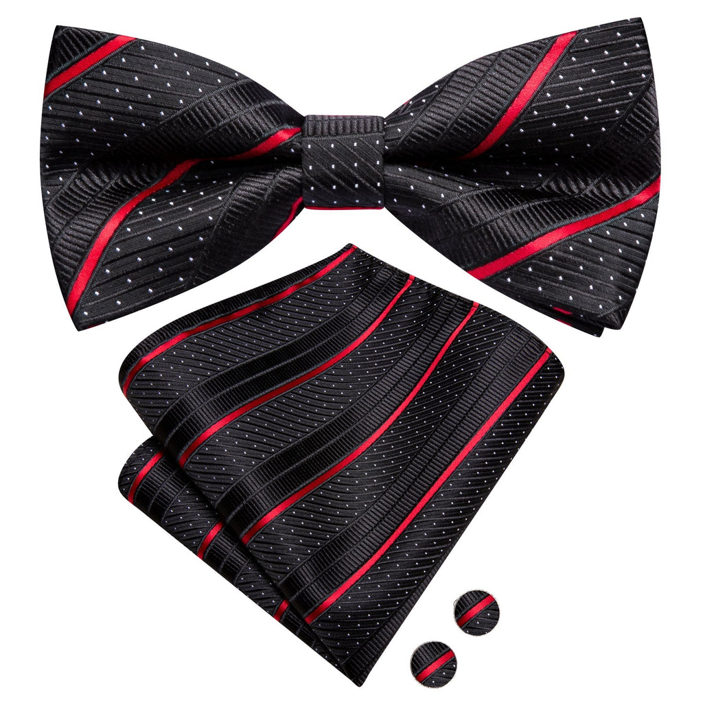 GentCrest Black Striped Bowtie Set - Image 4