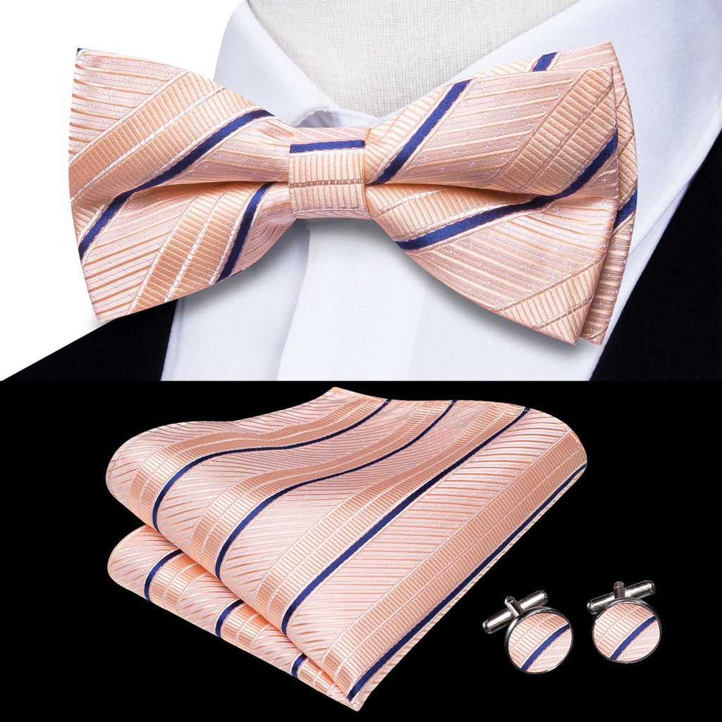 GentCrest Pink Striped Bowtie Set - Image 1