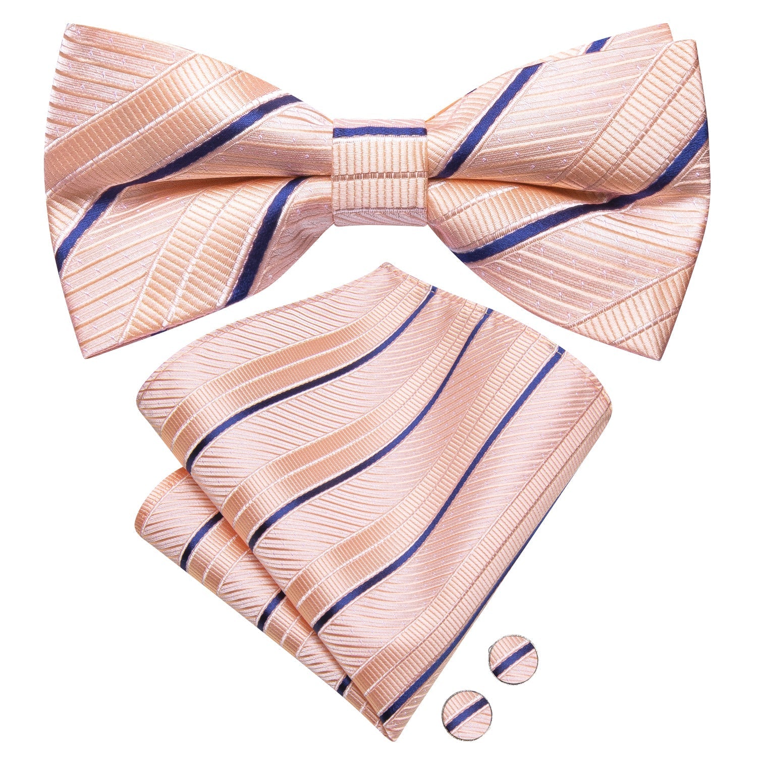 GentCrest Pink Striped Bowtie Set - Image 5