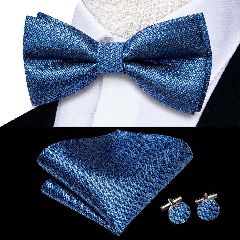 GentCrest Blue Textured Bowtie Set - Image 1