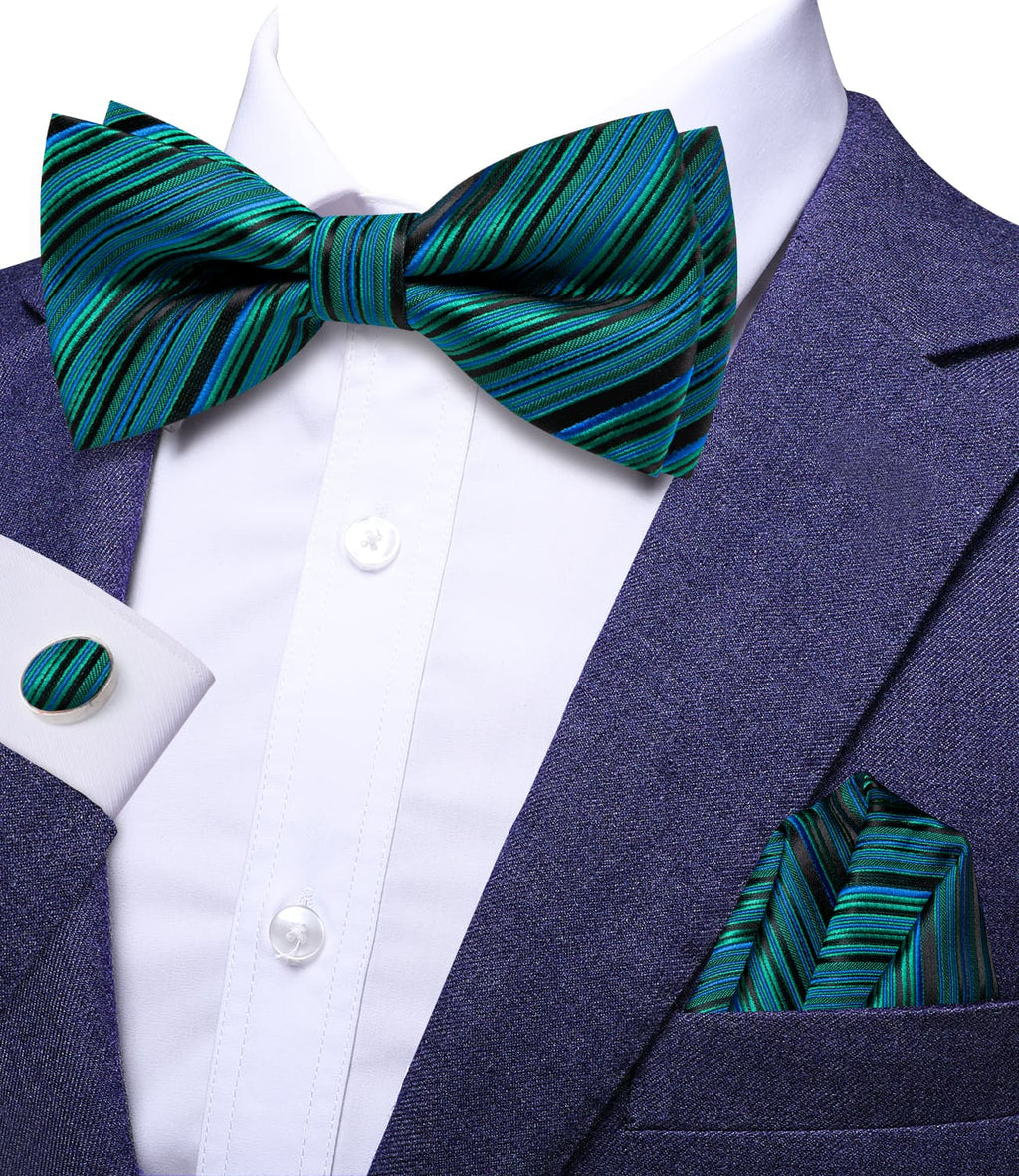 GentCrest Blue Striped Bowtie Set - Image 2