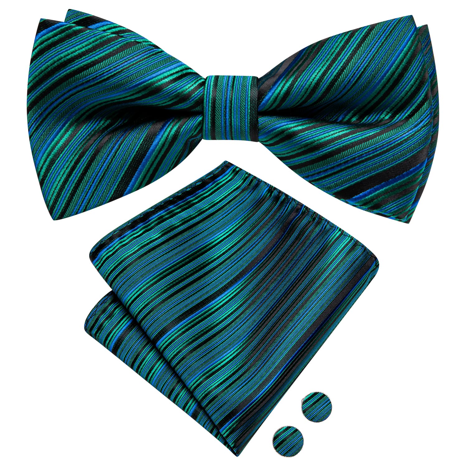 GentCrest Blue Striped Bowtie Set - Image 4