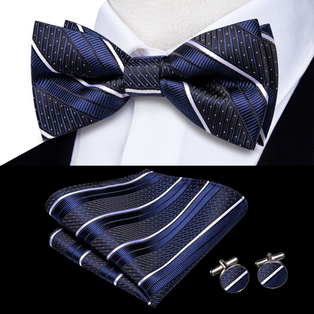 GentCrest Blue Striped Bowtie Set - Image 1