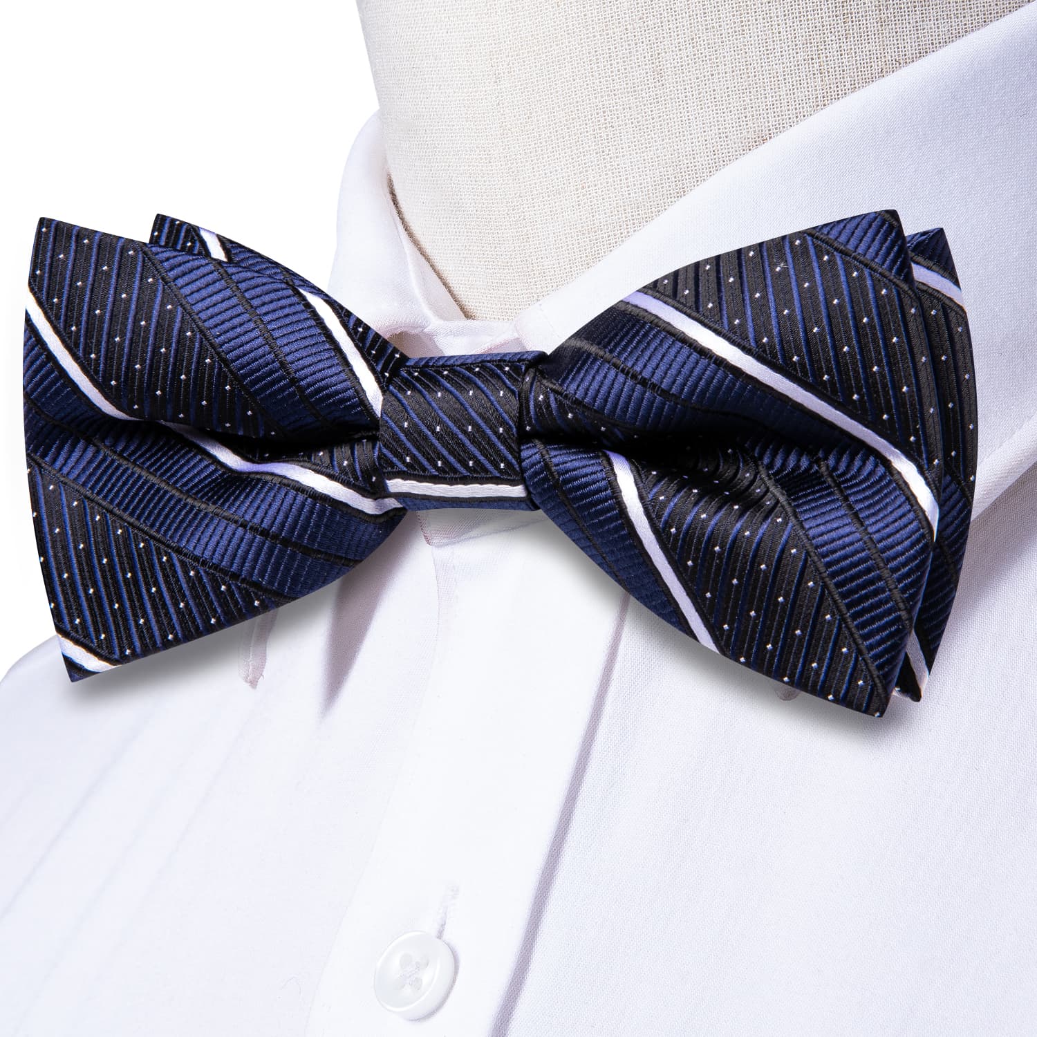 GentCrest Blue Striped Bowtie Set - Image 3
