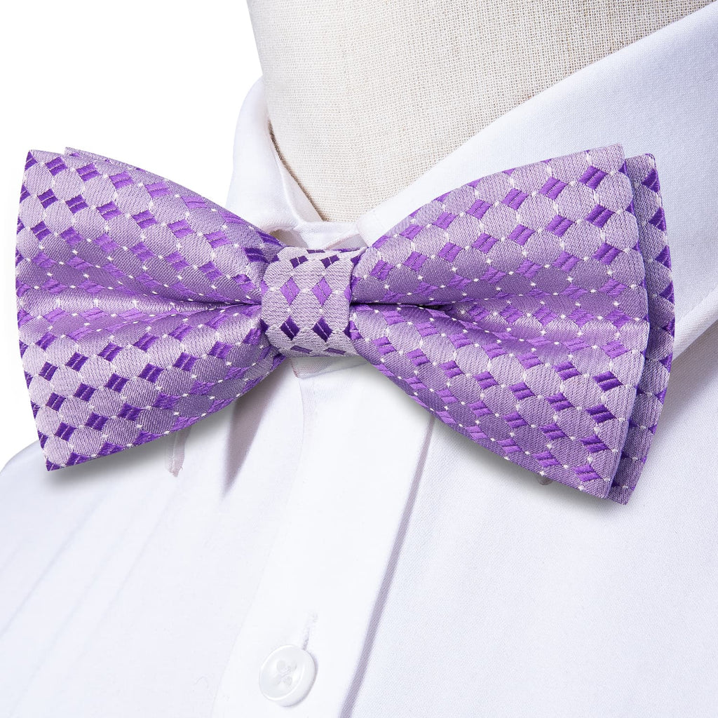 GentCrest Purple Plaid Bowtie Set - Image 3