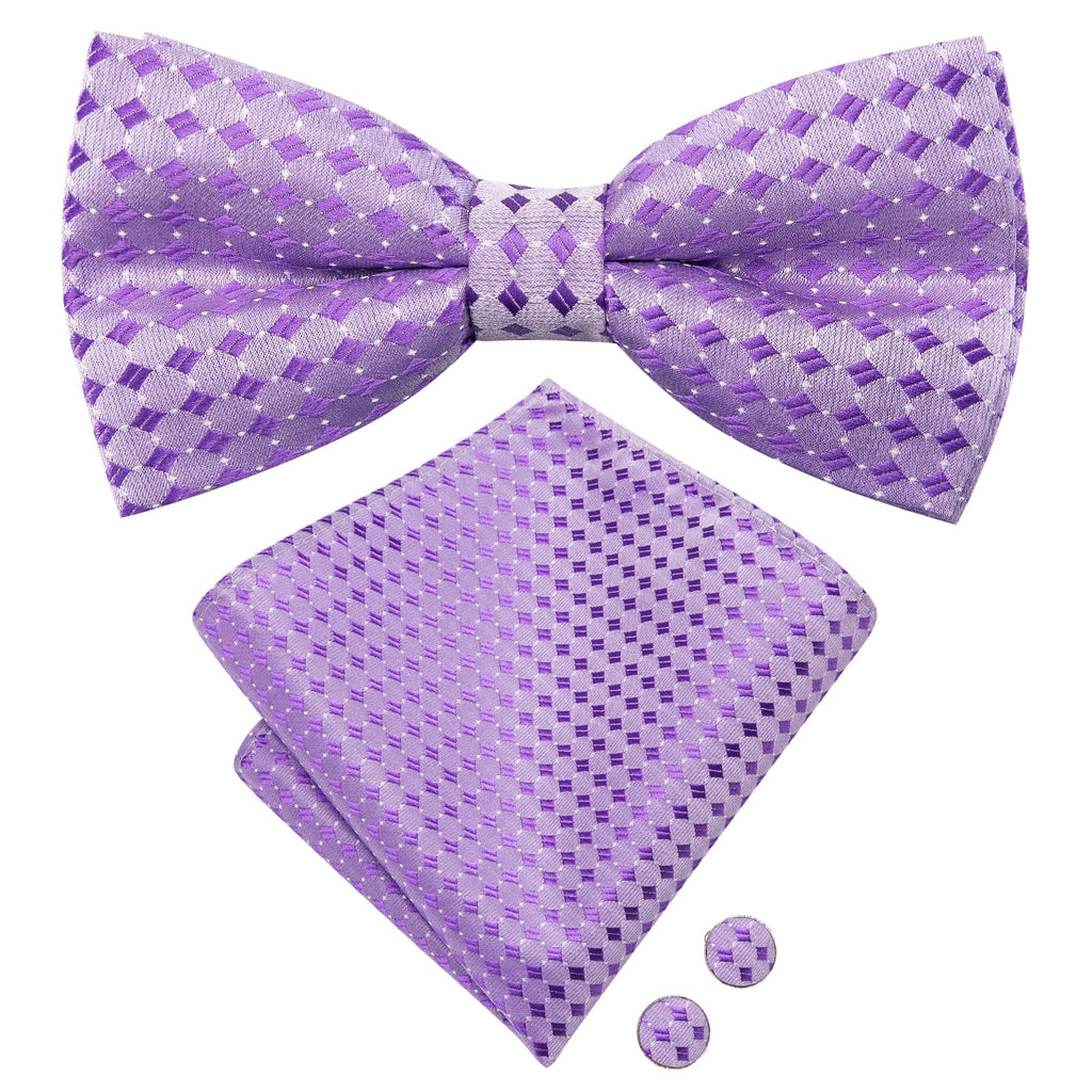 GentCrest Purple Plaid Bowtie Set - Image 4