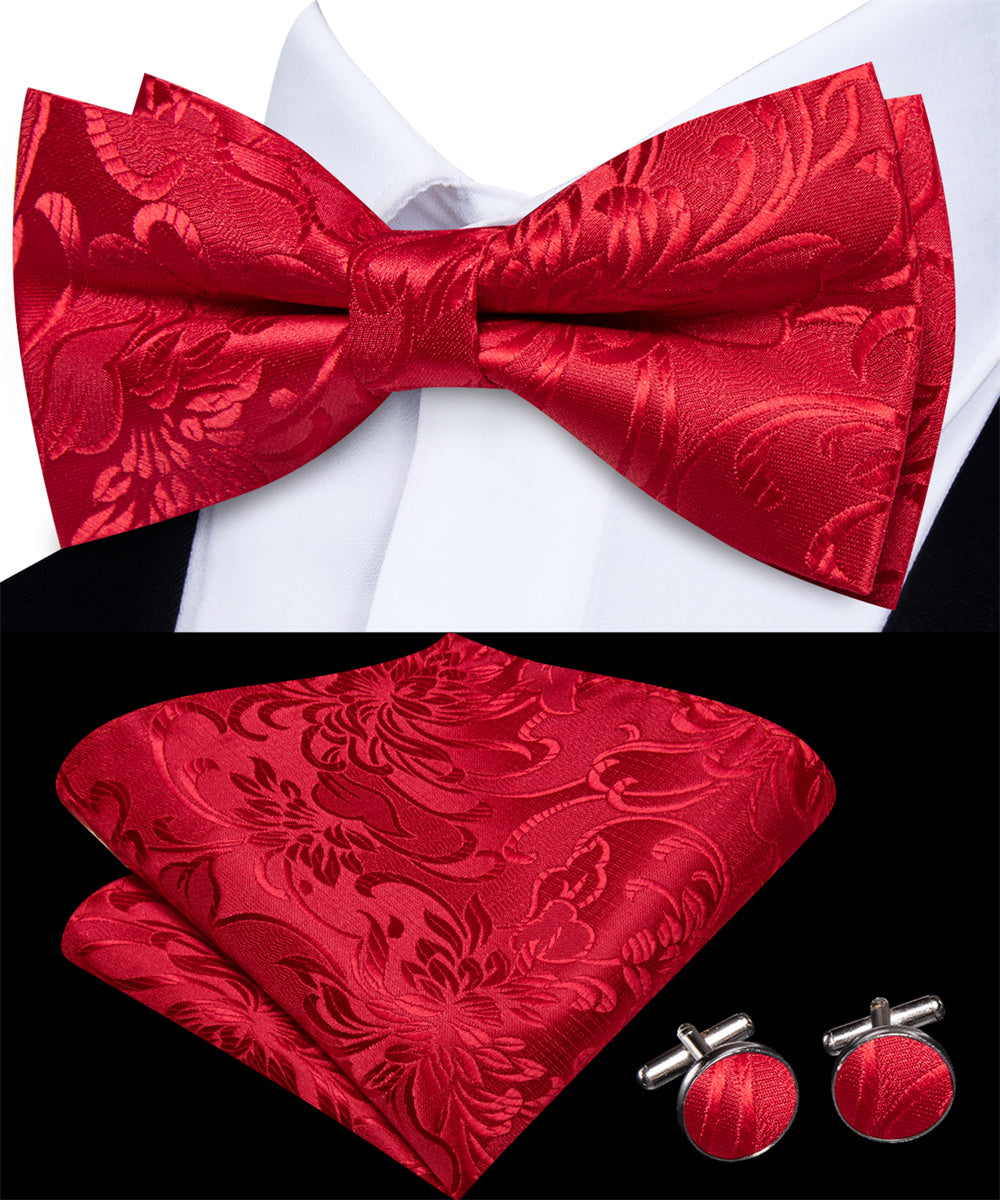 GentCrest Red Floral Bowtie Set - Image 3