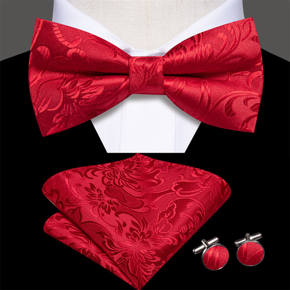 GentCrest Red Floral Bowtie Set - Image 1