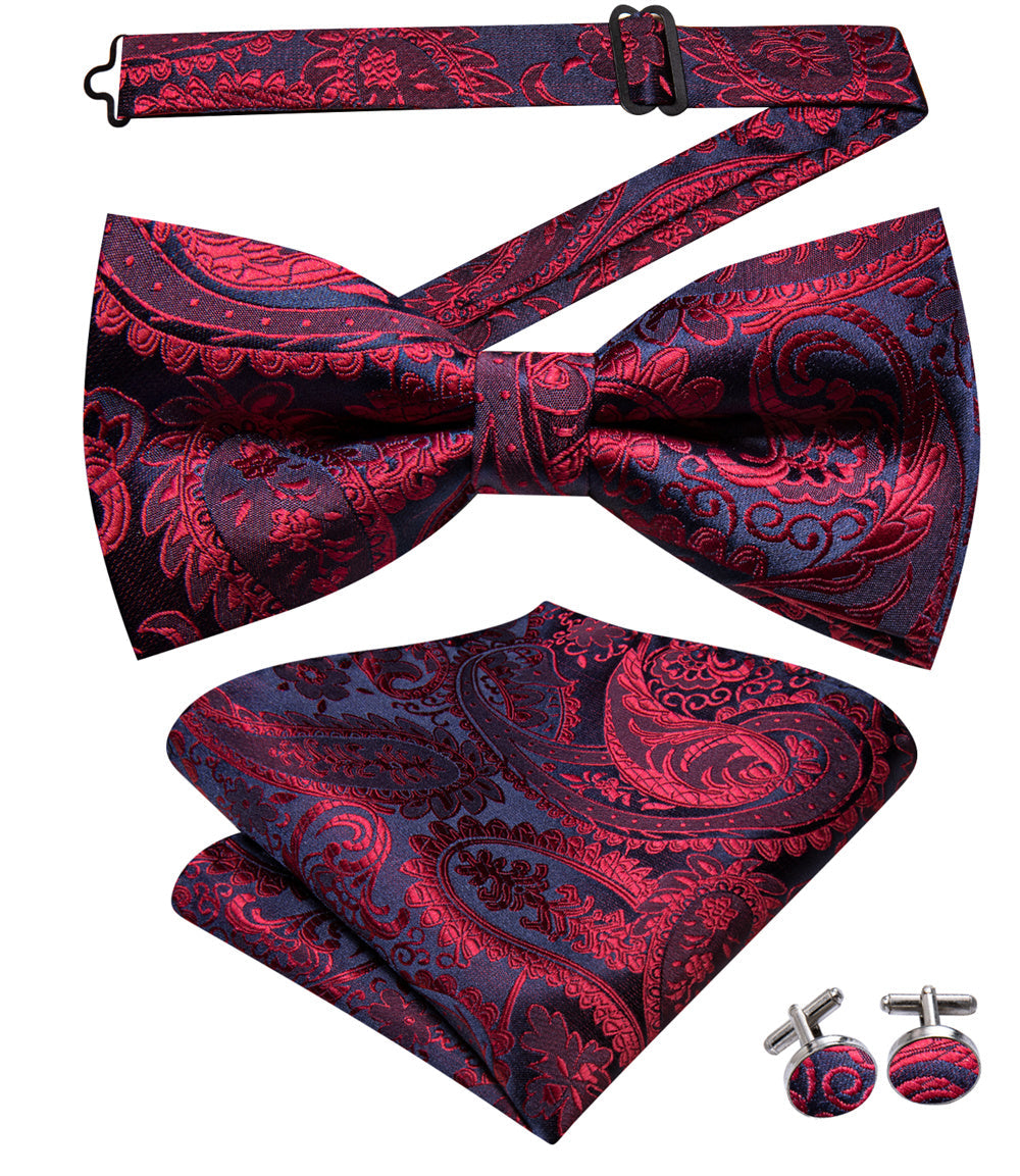 GentCrest Black Paisley Bowtie Set - Image 4