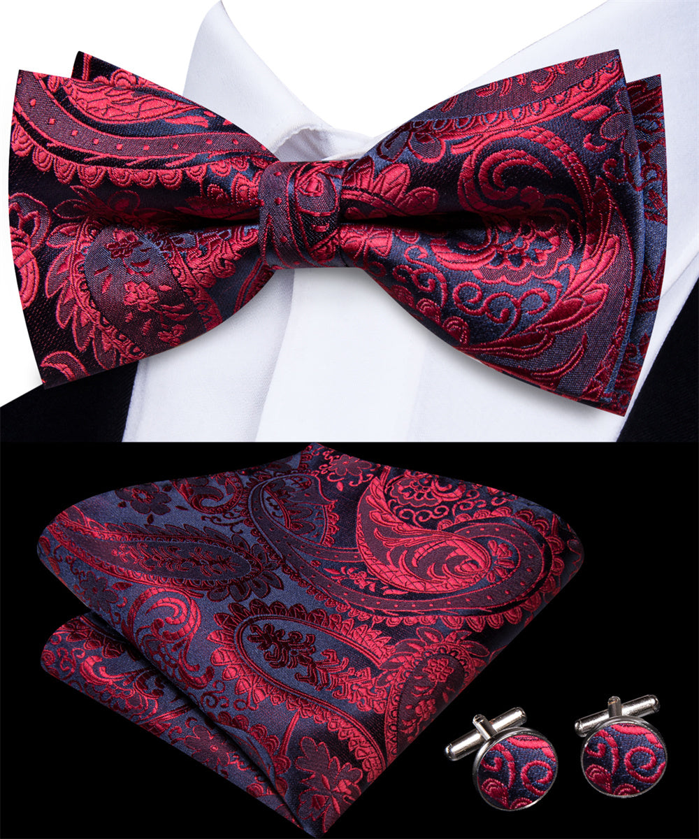 GentCrest Black Paisley Bowtie Set - Image 3