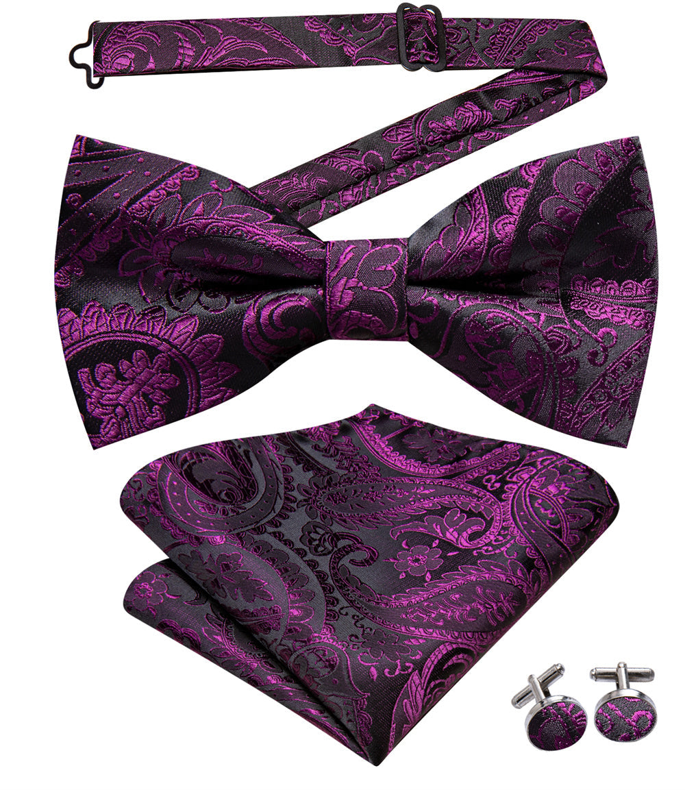 GentCrest Black Paisley Bowtie Set - Image 3