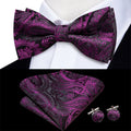 GentCrest Black Paisley Bowtie Set - Image 1