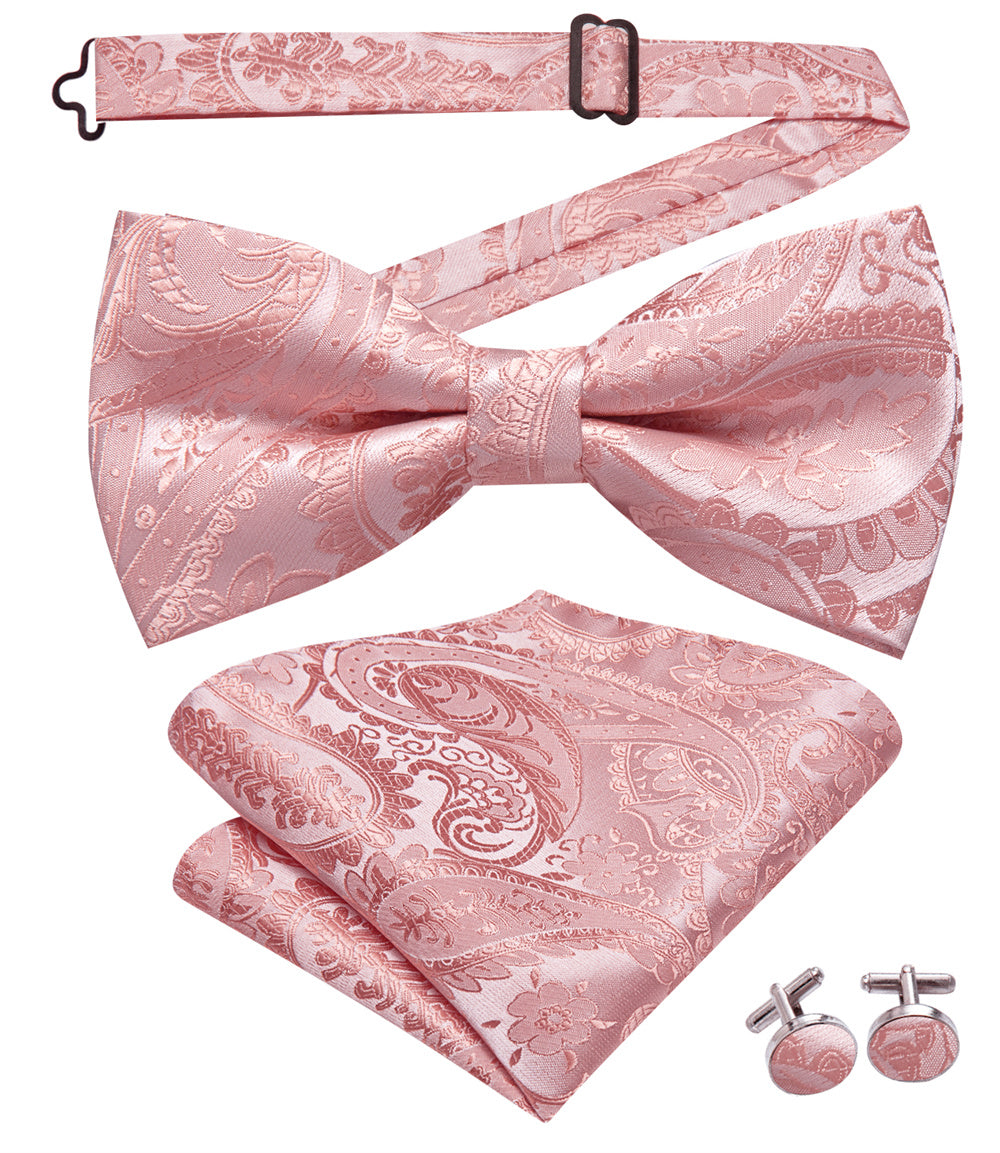 GentCrest Pink Paisley Bowtie Set - Image 3