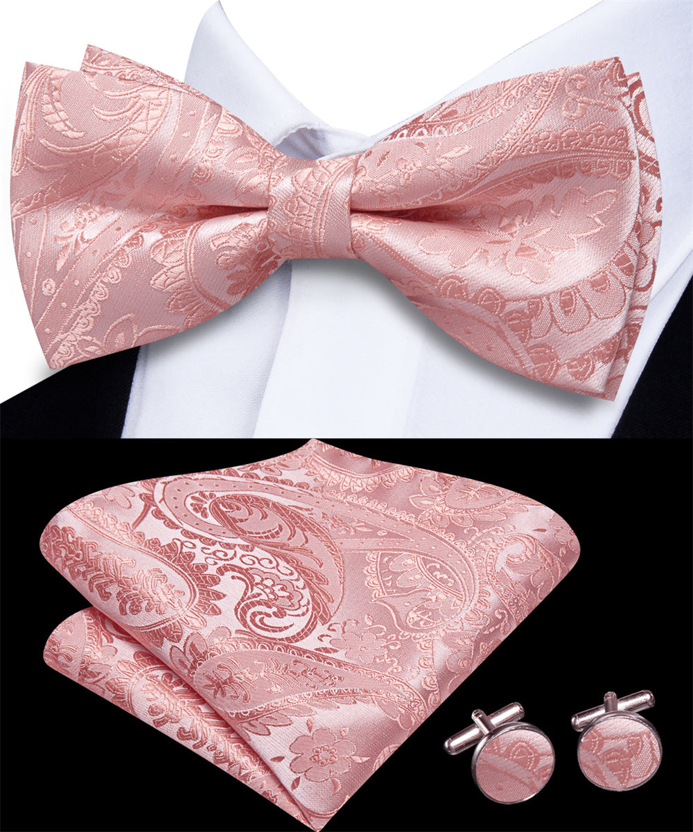 GentCrest Pink Paisley Bowtie Set - Image 2