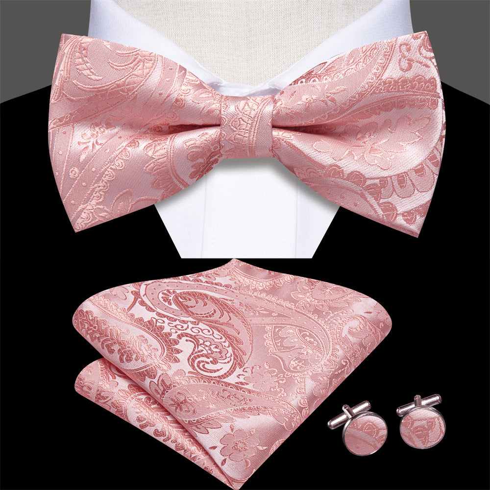 GentCrest Pink Paisley Bowtie Set - Image 1
