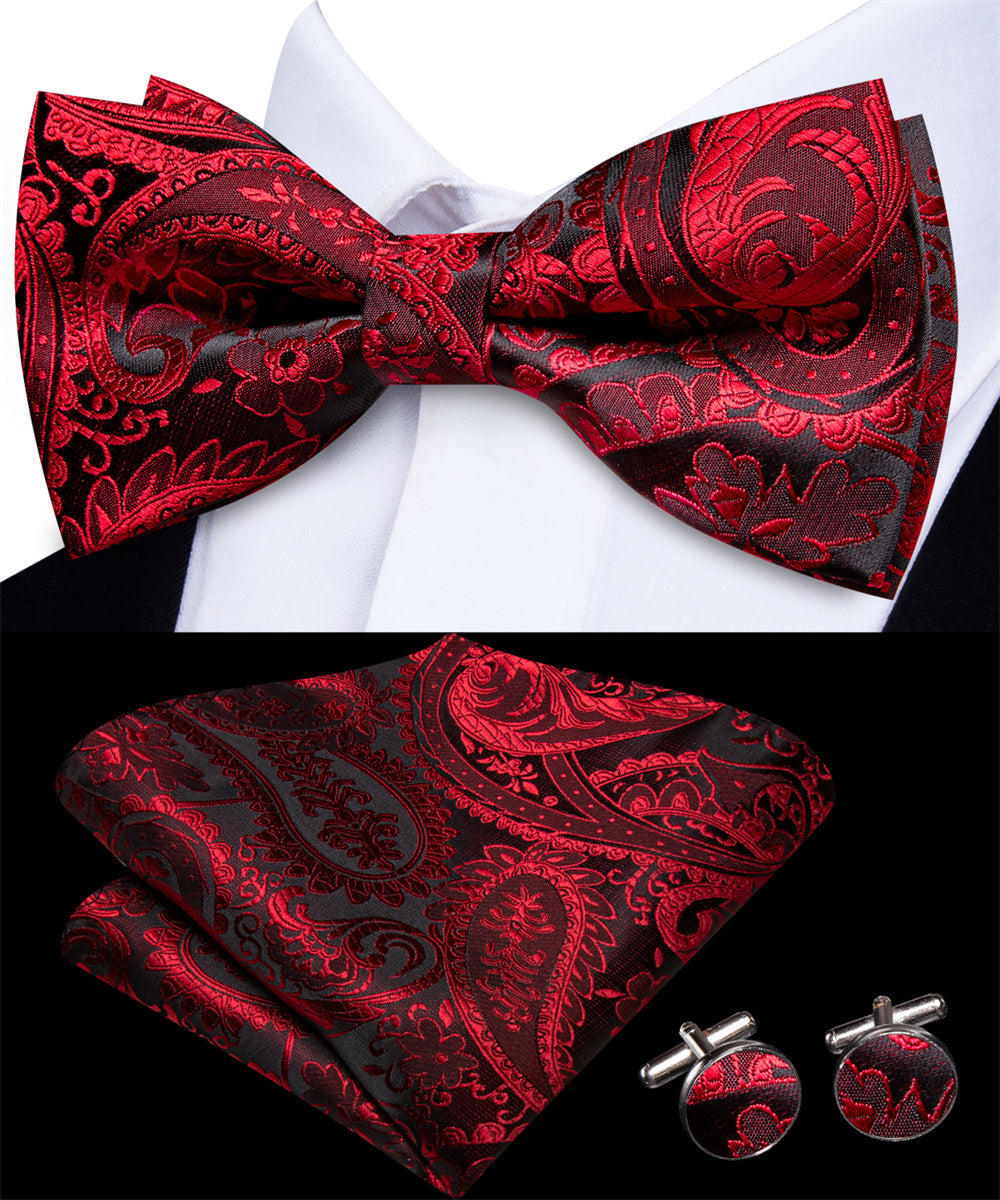 GentCrest Black Paisley Bowtie Set - Image 3