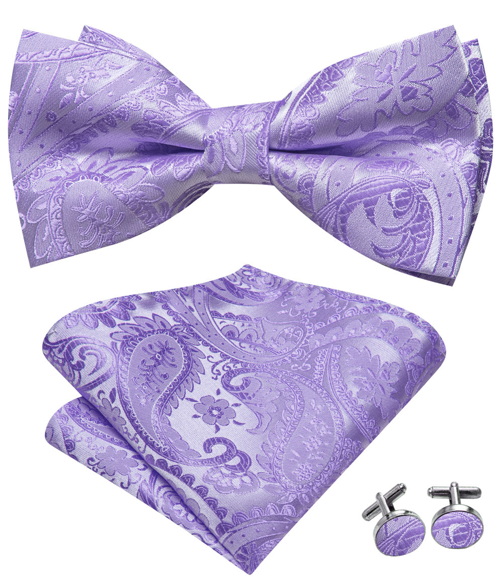 GentCrest Purple Paisley Bowtie Set - Image 3