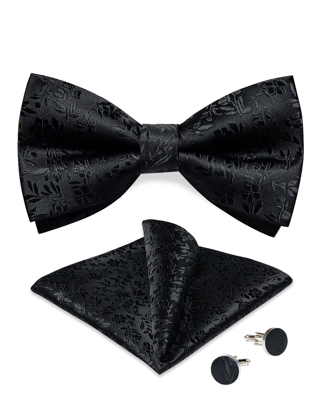 GentCrest Black Floral Bowtie Set - Image 2