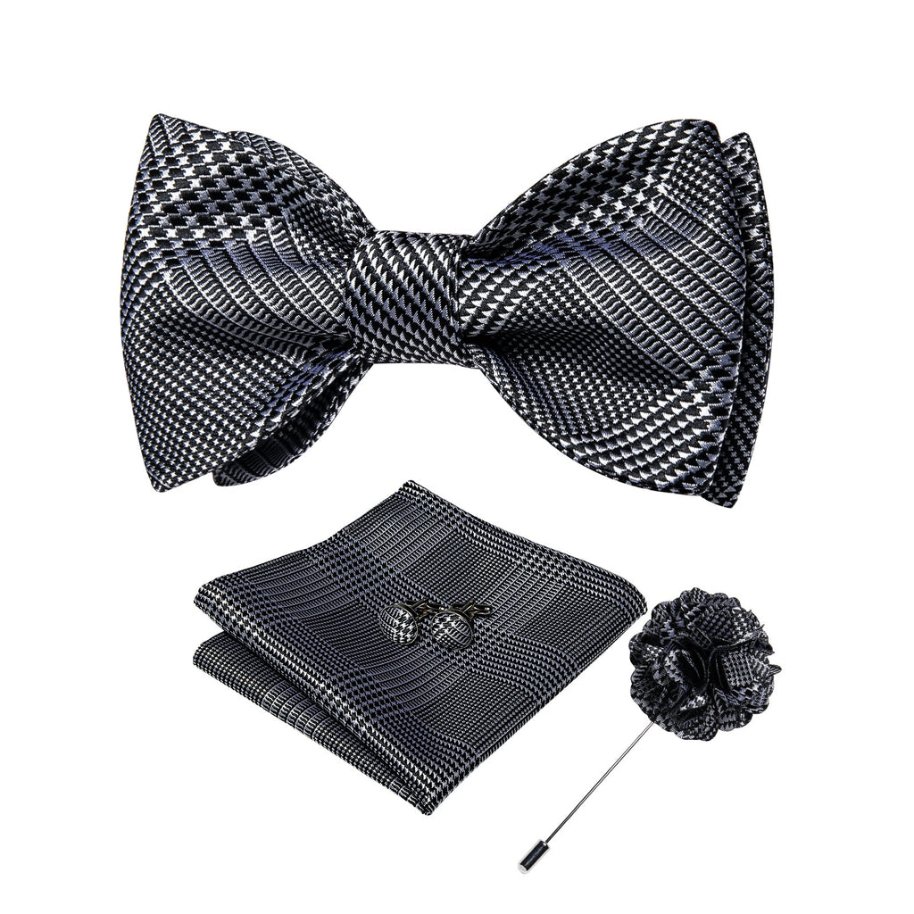GentCrest Black Plaid Bowtie Set - Image 1