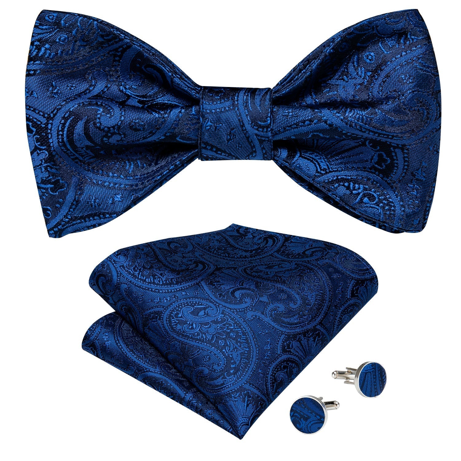 GentCrest Blue Paisley Bowtie Set - Image 2