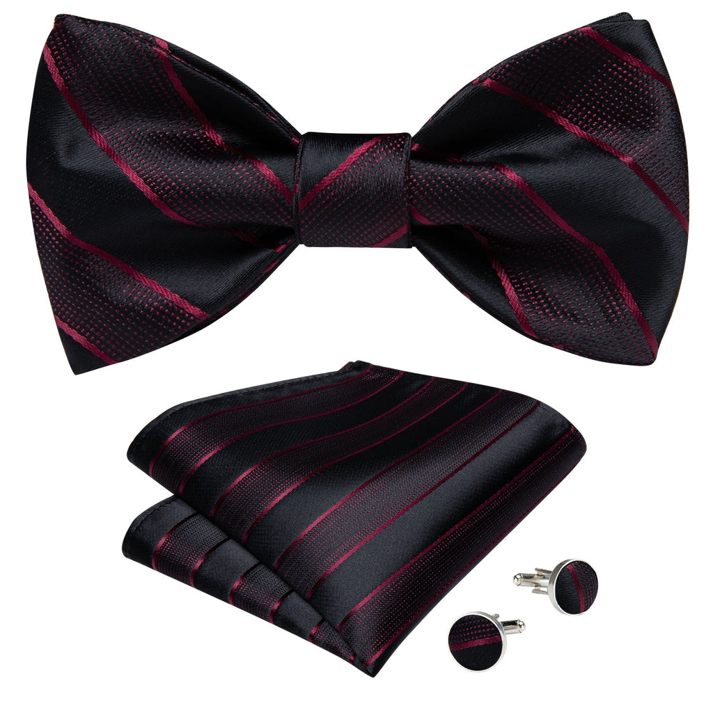GentCrest Black Striped Bowtie Set - Image 2