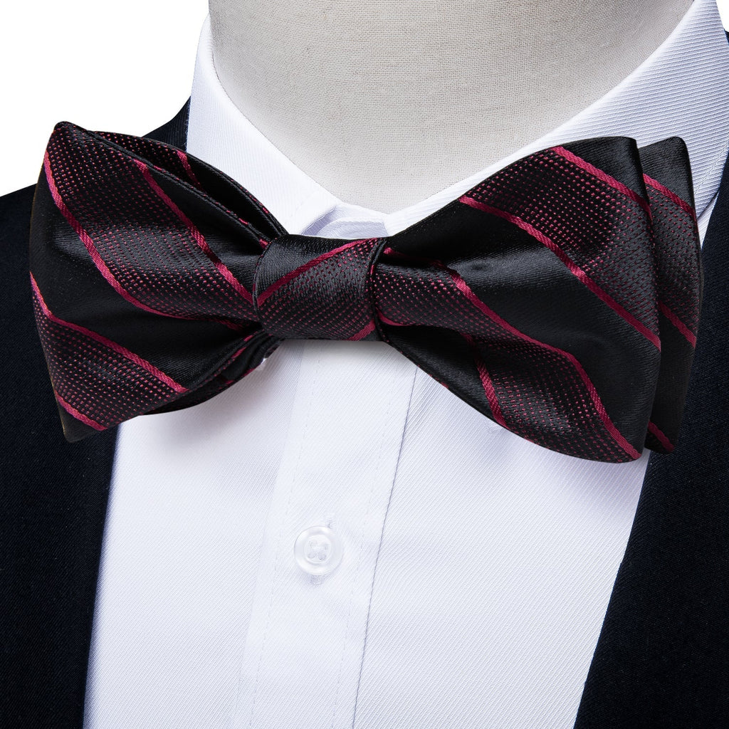 GentCrest Black Striped Bowtie Set - Image 1