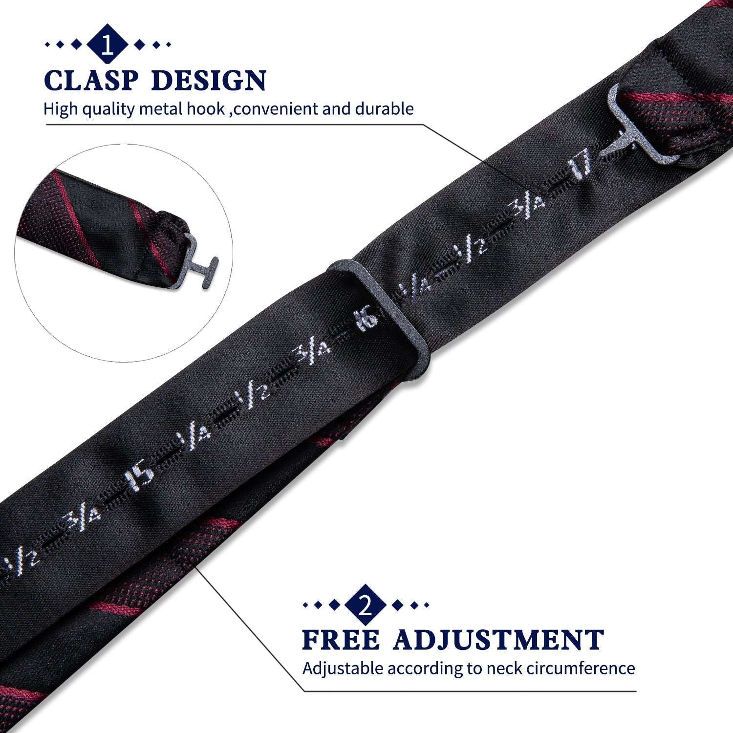 GentCrest Black Striped Bowtie Set - Image 5