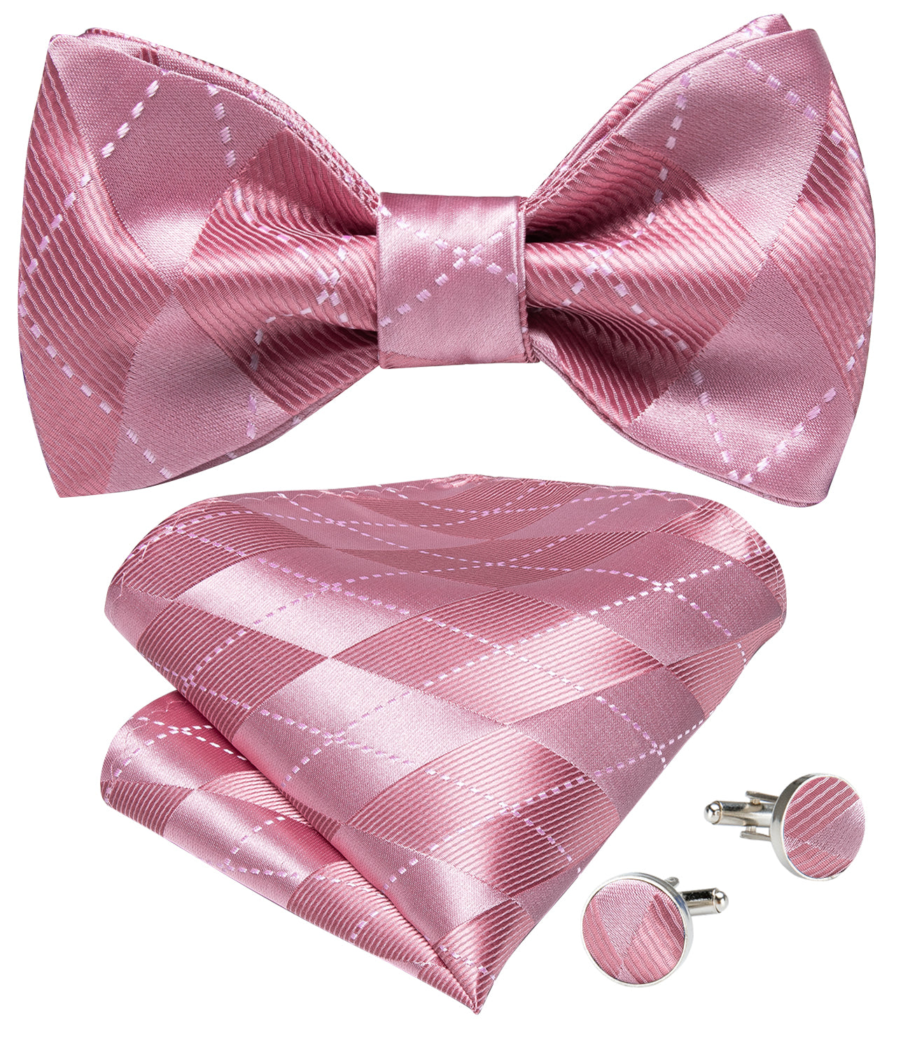 GentCrest Pink Plaid Bowtie Set - Image 2
