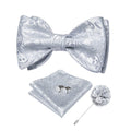 GentCrest Grey Paisley Bowtie Set - Image 1