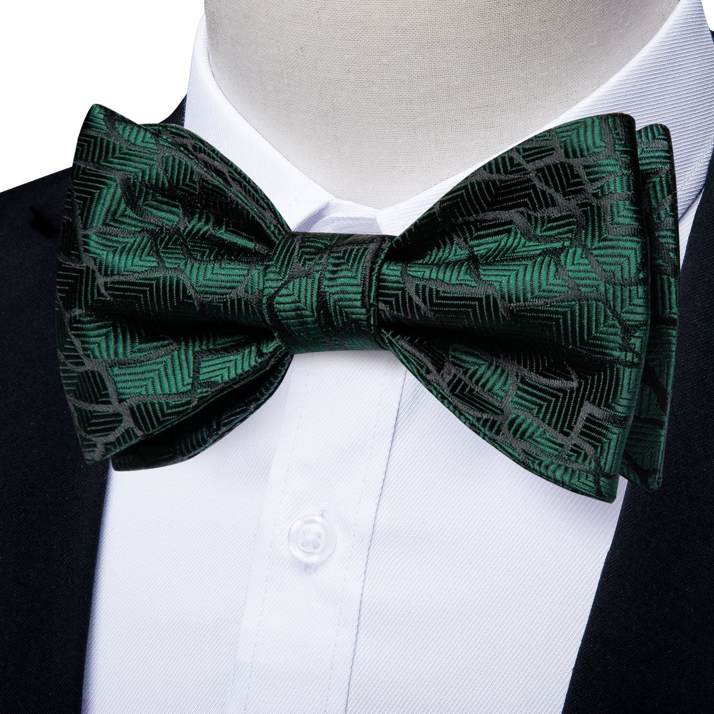 GentCrest Black Geometric Bowtie Set - Image 1