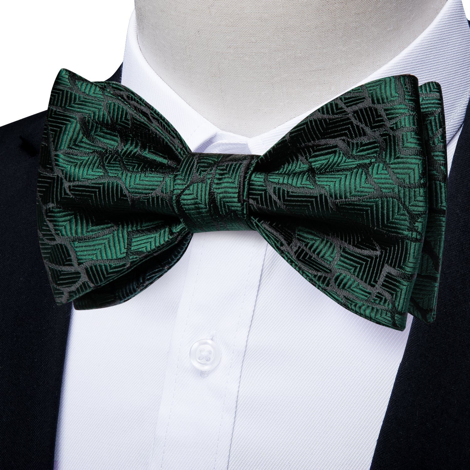 GentCrest Black Geometric Bowtie Set - Image 1