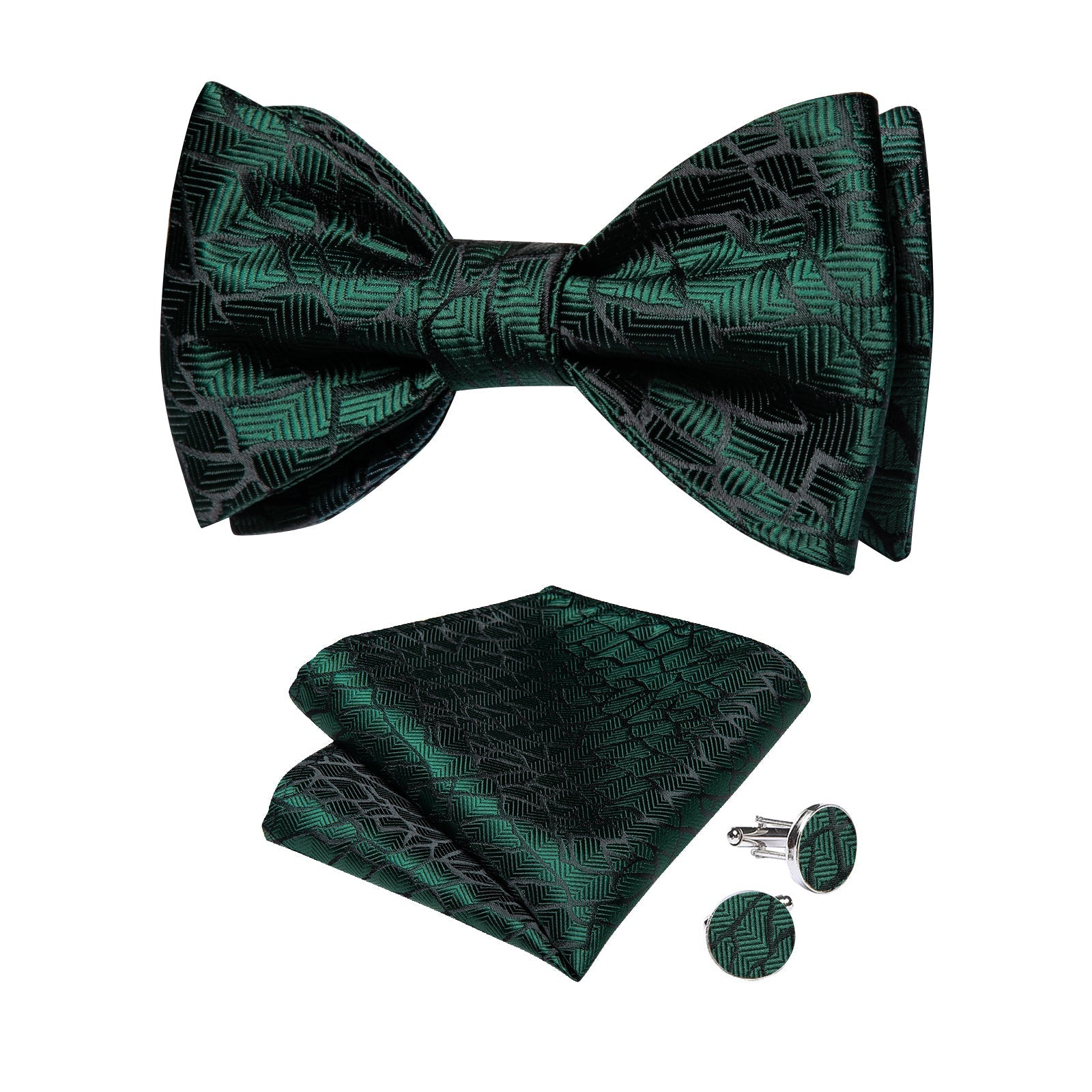 GentCrest Black Geometric Bowtie Set - Image 2