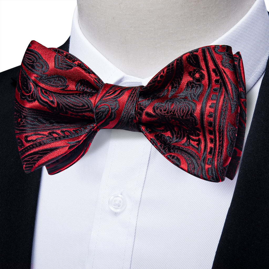 GentCrest Black Paisley Bowtie Set - Image 1